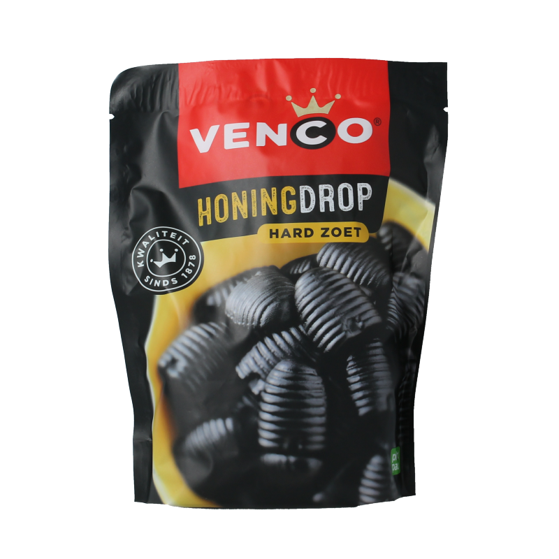 Venco Honingdrop in 235g package, a sweet honey-flavored candy from the Venco snoepgoed collection.