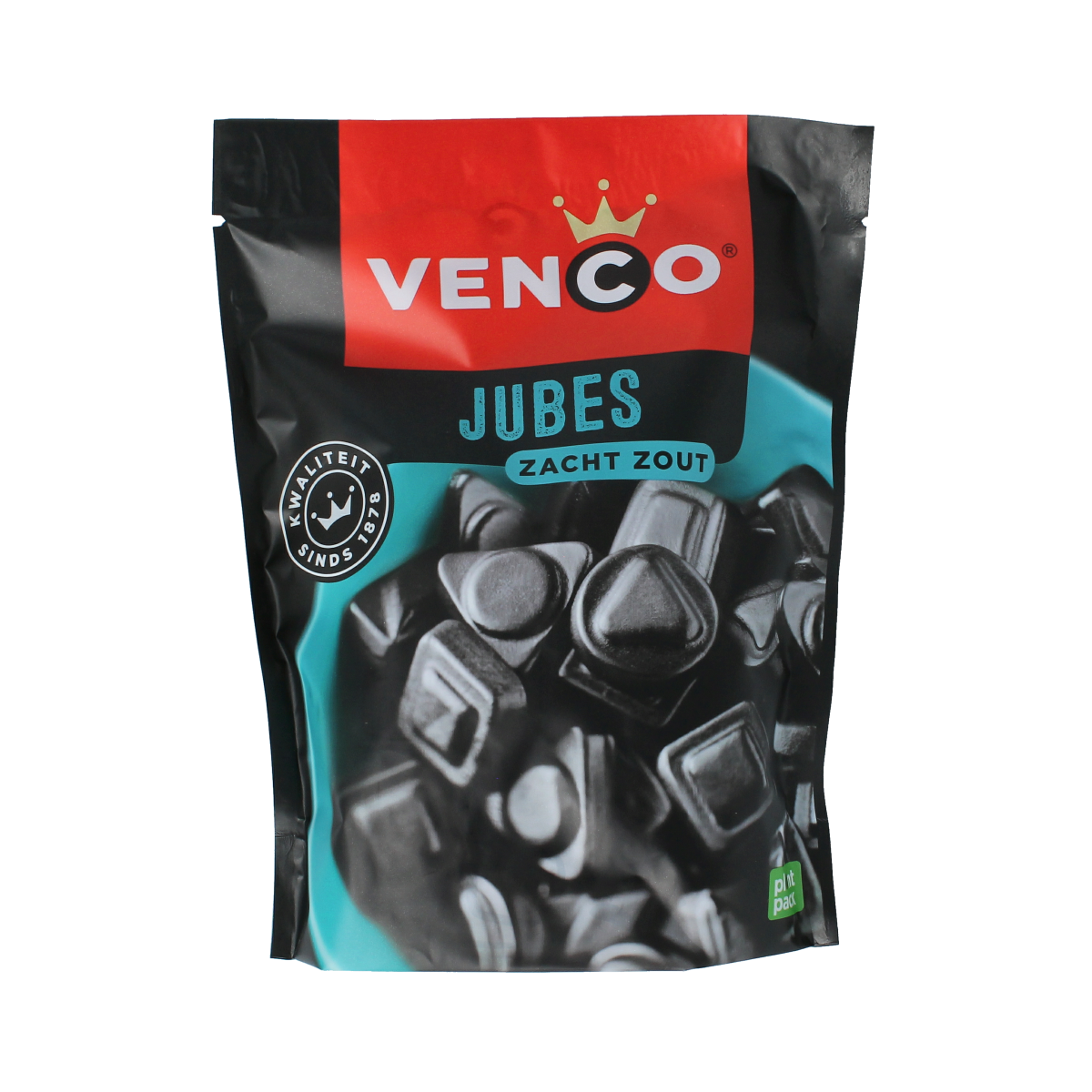 Venco Jubes zacht zout snoepgoed in 235g package, colorful chewy candies with salt flavor.