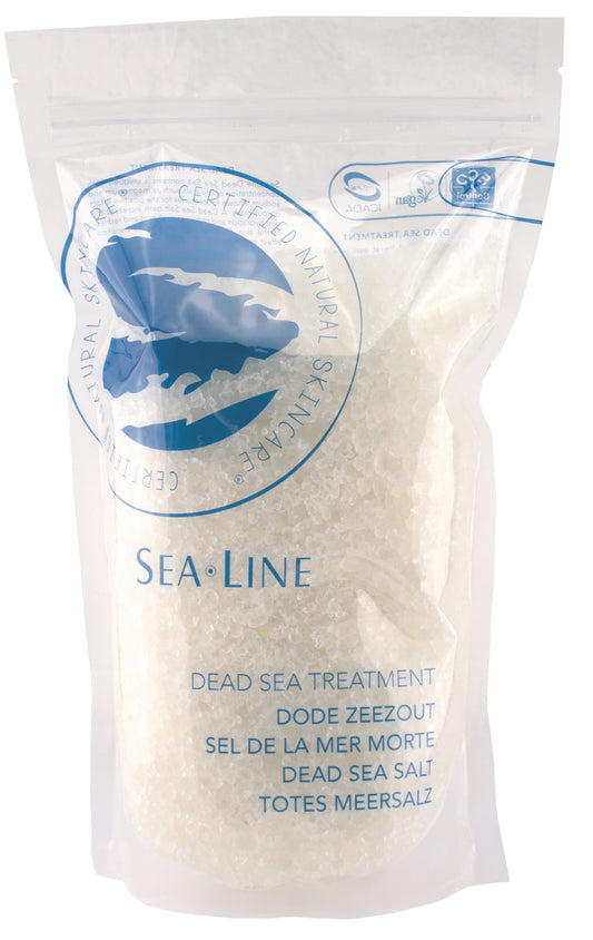 Sea-Line Dode zeezout 1 kg for bath and shower, coarse mineral salt with natural sea minerals, shown in the image.