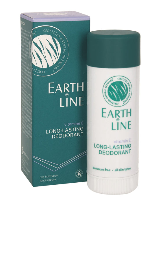 Earth Line long-lasting deodorant creme in 50ml jar, smooth texture, white cream for effective odor protection