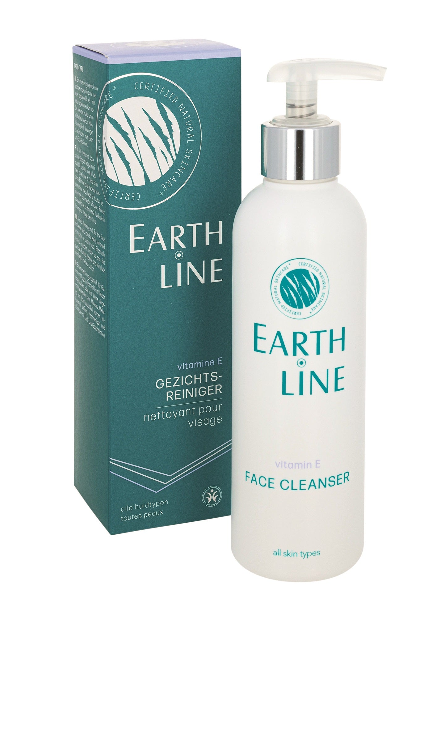 Earth Line gezichtsreiniger flacon, 200ml, huidverzorgingsproduct voor een schone en frisse huid.
