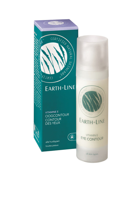 Earth Line vitamine E oogcontour cream in a 35ml tube, designed for eye area skincare and anti-aging care.