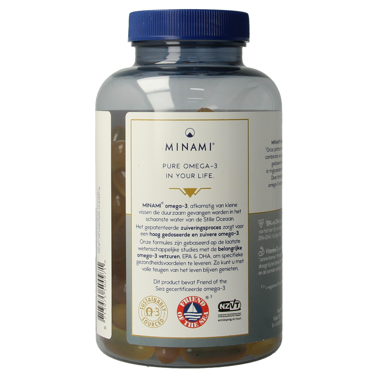 Minami MorEPA Platinum with Vitamin D3 softgels, omega-3 fish oil supplement in a blister pack, 120 softgels.