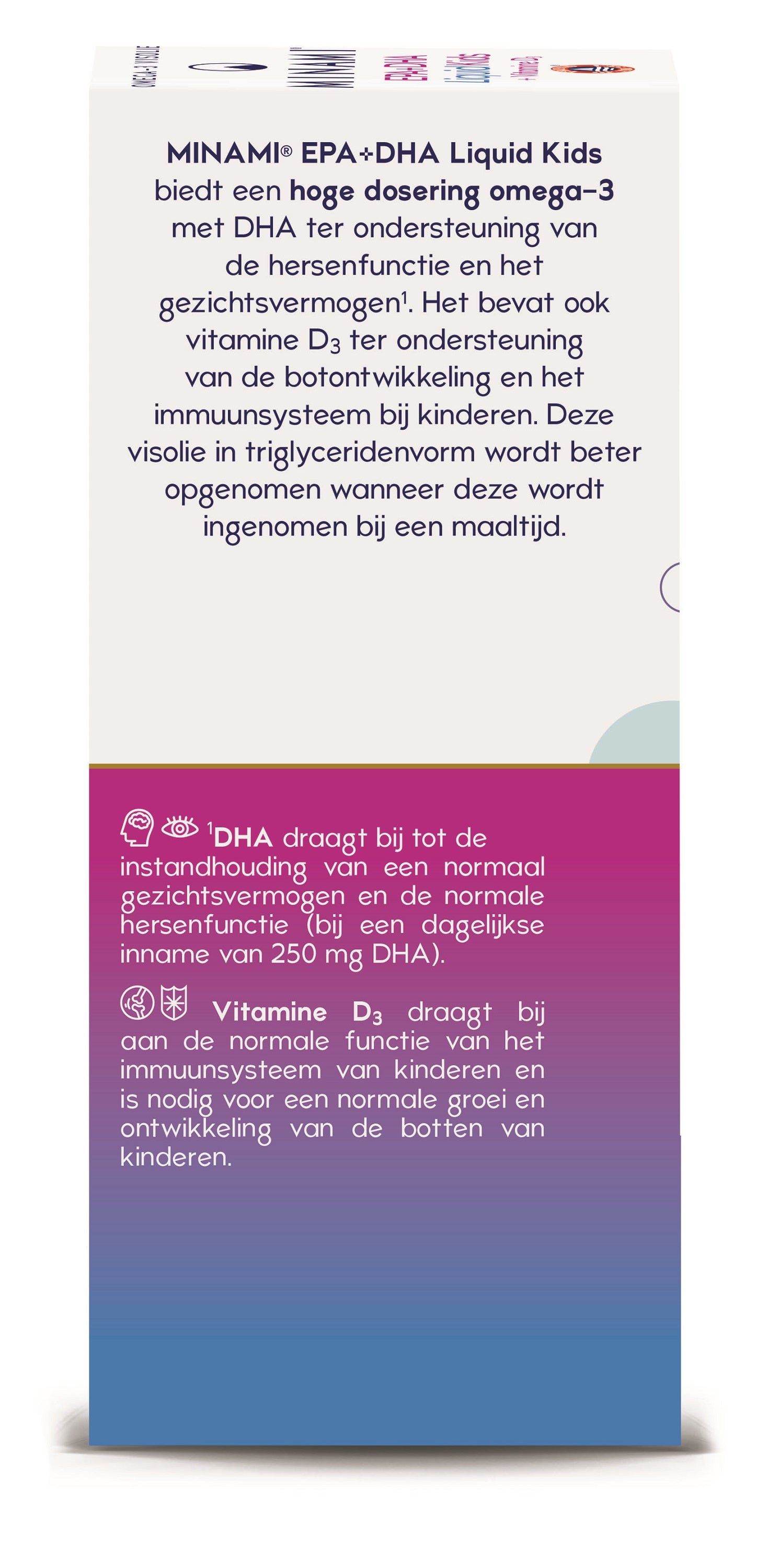Minami EPA+DHA liquid for kids with vitamin D3, 100ml bottle, omega-3 fatty acids supplement for children's health