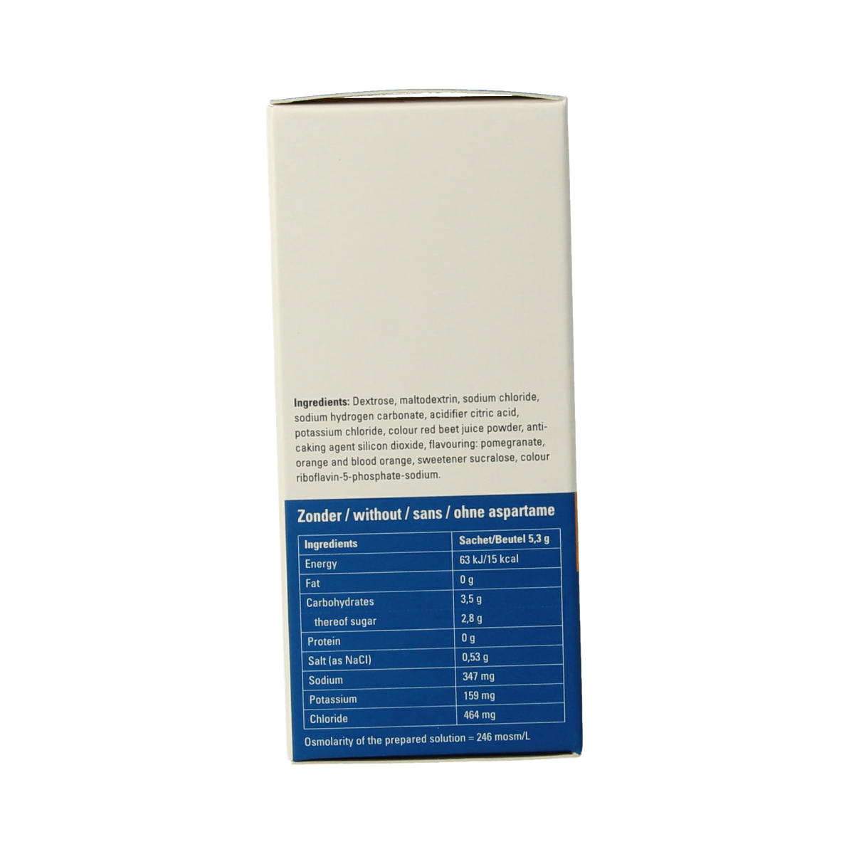 Care Plus ORS mineralen multivitamine met granaatappel en sinaasappel, 10 stuks, supplement voor elektrolyten en vitamines.