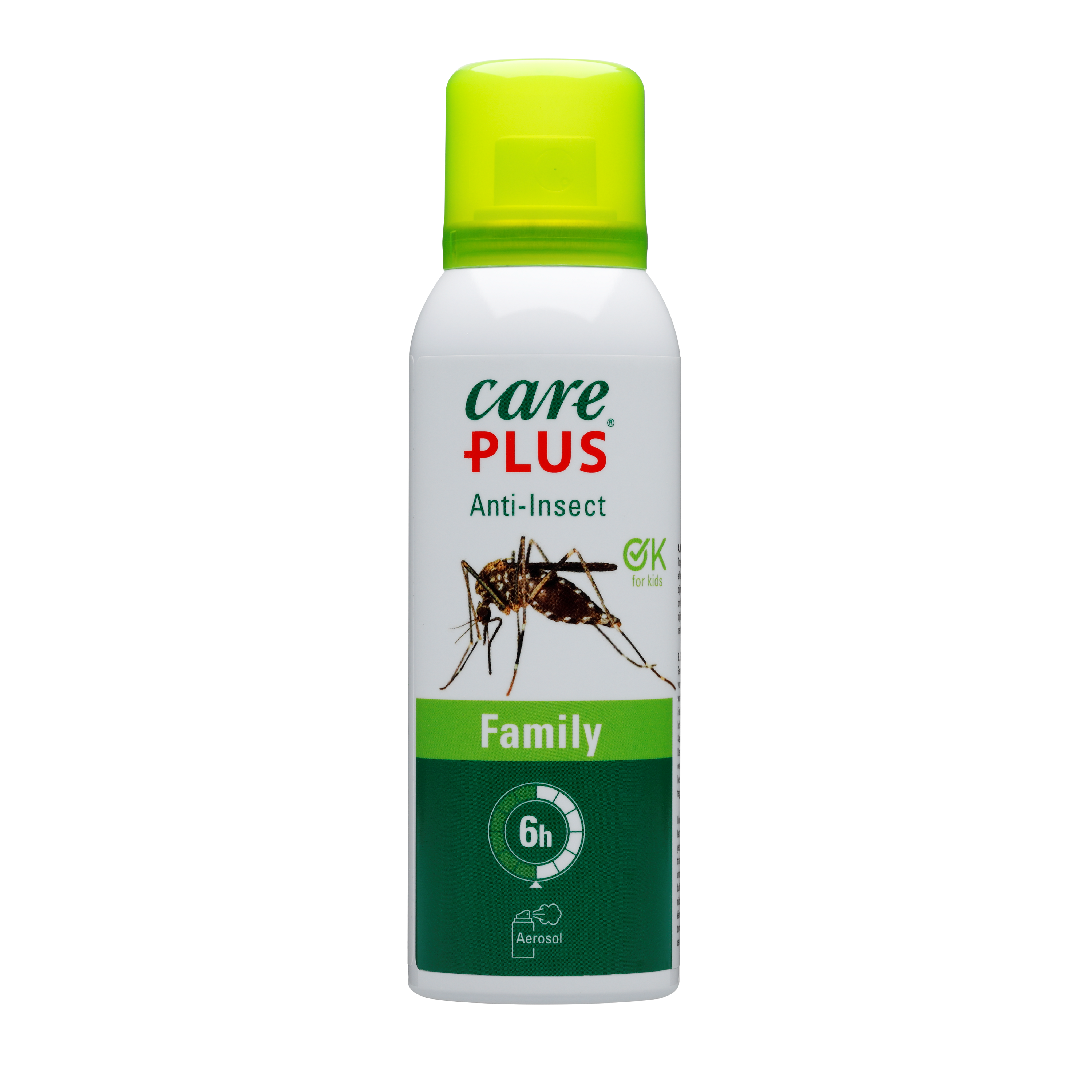 Care Plus Anti-Insect Family Spray 100ml bottle with nozzle, designed to protect against insect bites and stings.
