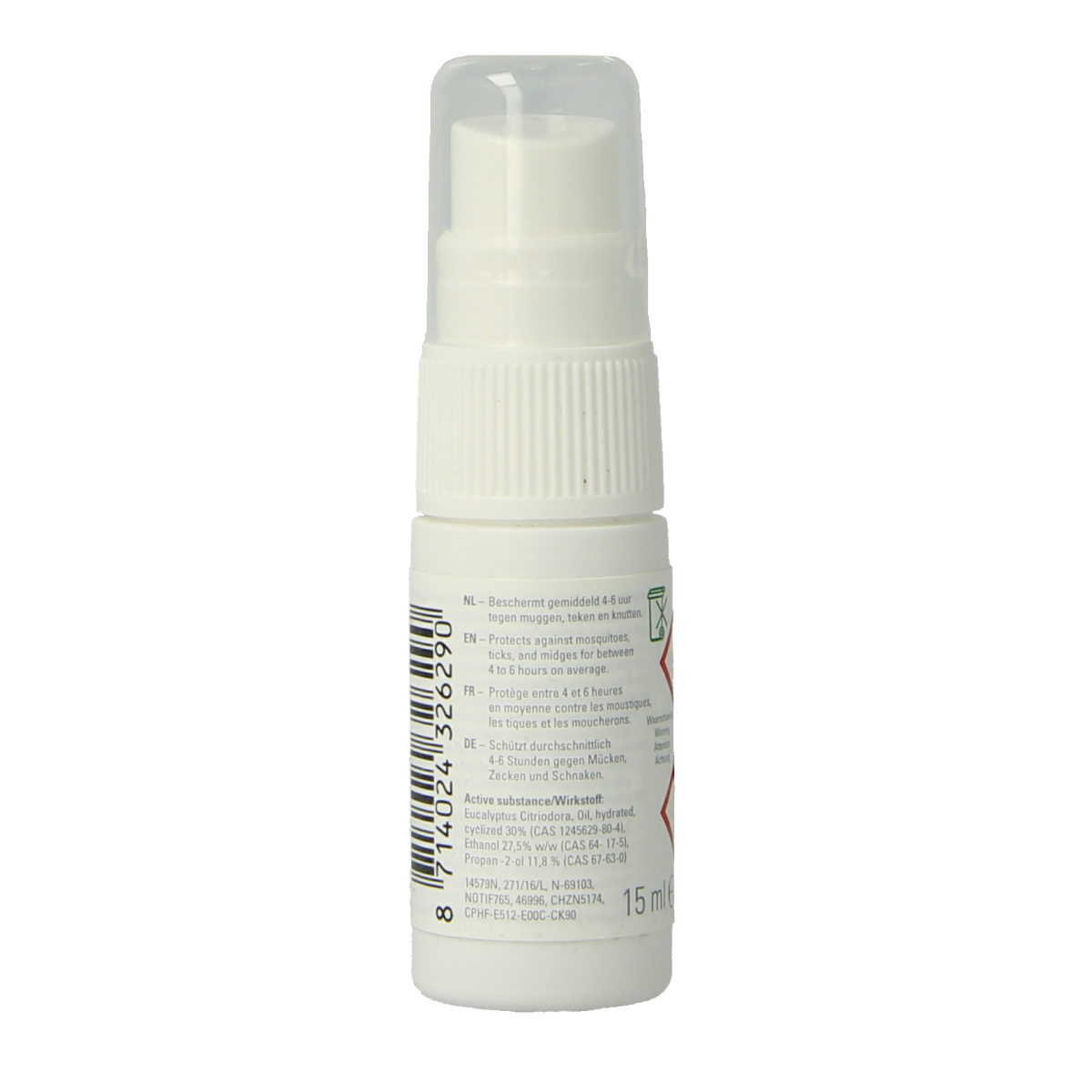 Care Plus Anti-Insect Natural Spray 15ml bottle, designed for treating insect bites and stings with natural ingredients.