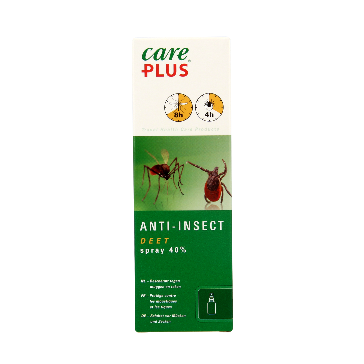 Care Plus Deet Spray 40% for insects and bites, 100ml bottle, effective mosquito and bug repellent for outdoor use.