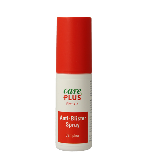Care Plus Anti-Blister Spray 50ml for foot care, featuring a spray bottle with Care Plus branding and foot care label.