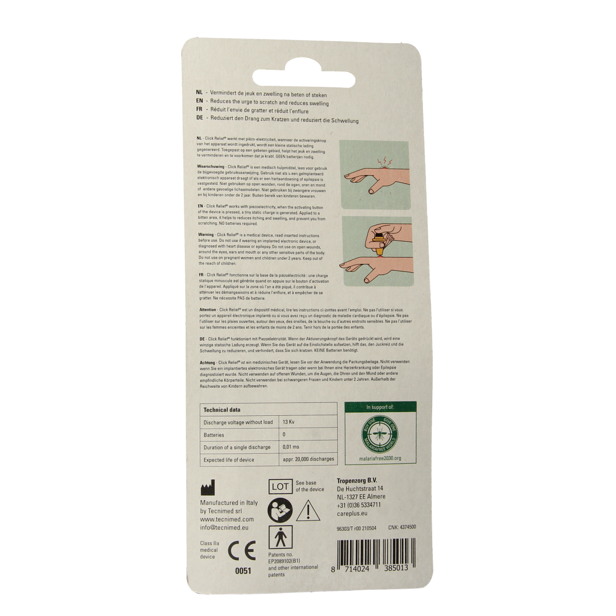 Care Plus Click Away Bite Relief device for insect bites and stings, compact and easy to use for quick relief.