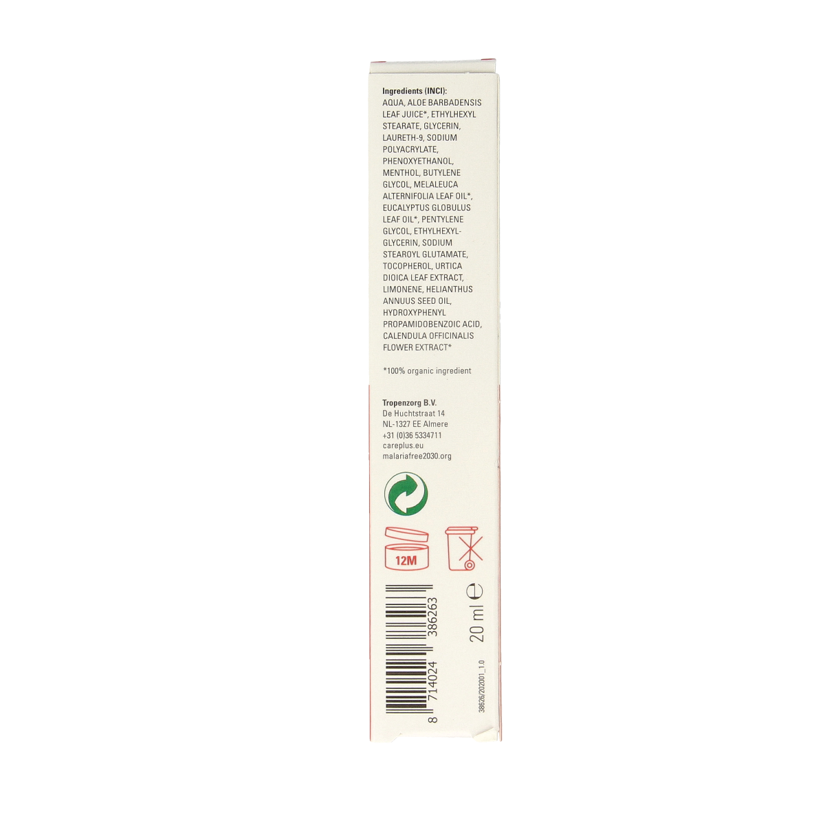 Care Plus Insect SOS gel for bites and stings, 20ml tube, soothing treatment for insect bites and skin irritations.