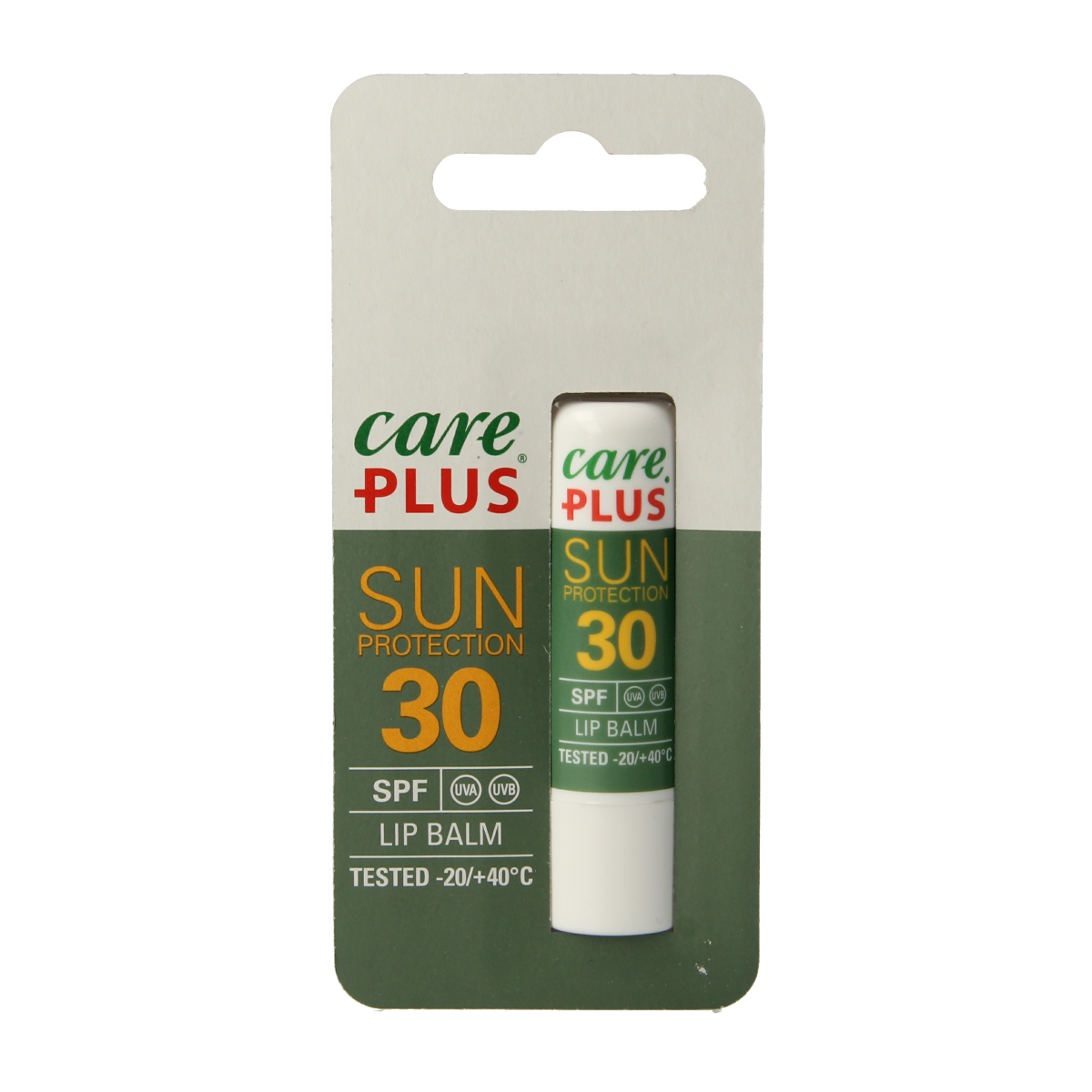 Care Plus SPF30 lipstick in 4.80g with moisturizing lip care formula, shown in a sleek packaging.