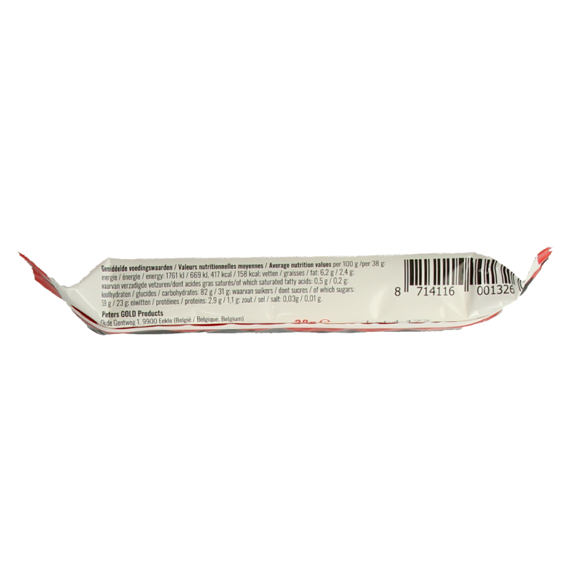 Fitshape Creatine nougat bar, 38g sports nutrition snack with creamy nougat filling and chocolate coating.