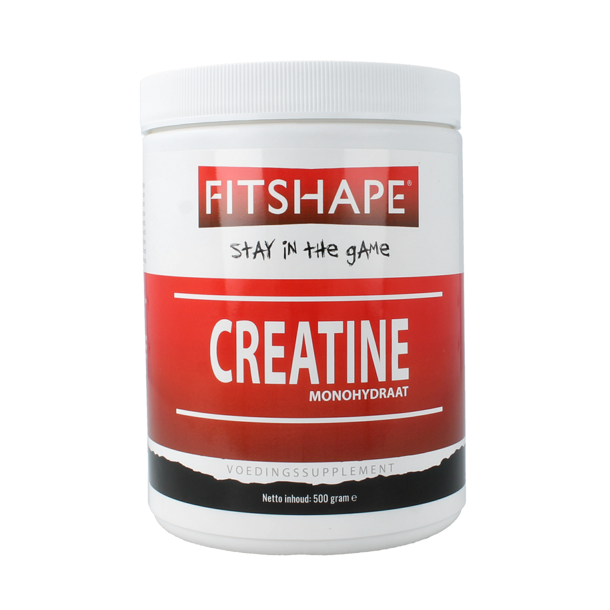 Fitshape Creatine Monohydrate 500g container, dietary supplement with amino acids, for muscle support and athletic performance.