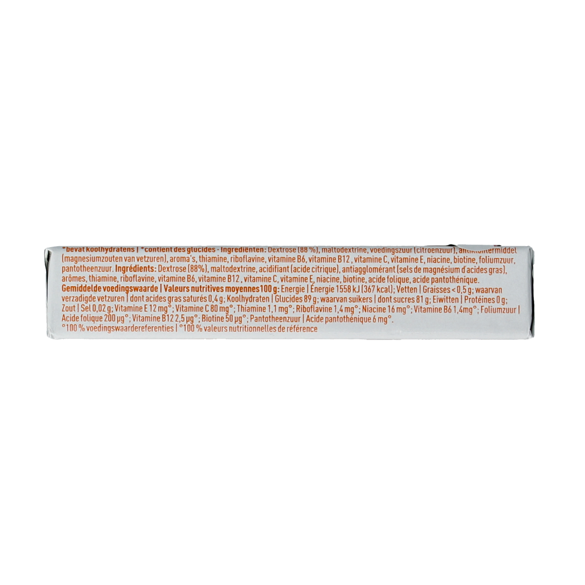 Dextro Multivitamine tablet, 47g, packaged in a roll, with sugar substitutes and sweeteners, by Dextro.