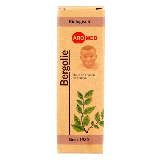 Aromed Baby Bergolie 20ml bottle for gentle baby and toddler skincare, featuring natural ingredients in a clear plastic container.