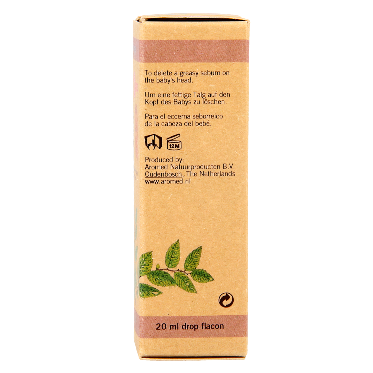 Aromed Baby Bergolie 20ml bottle with dropper for gentle baby and toddler skincare in a clear glass container