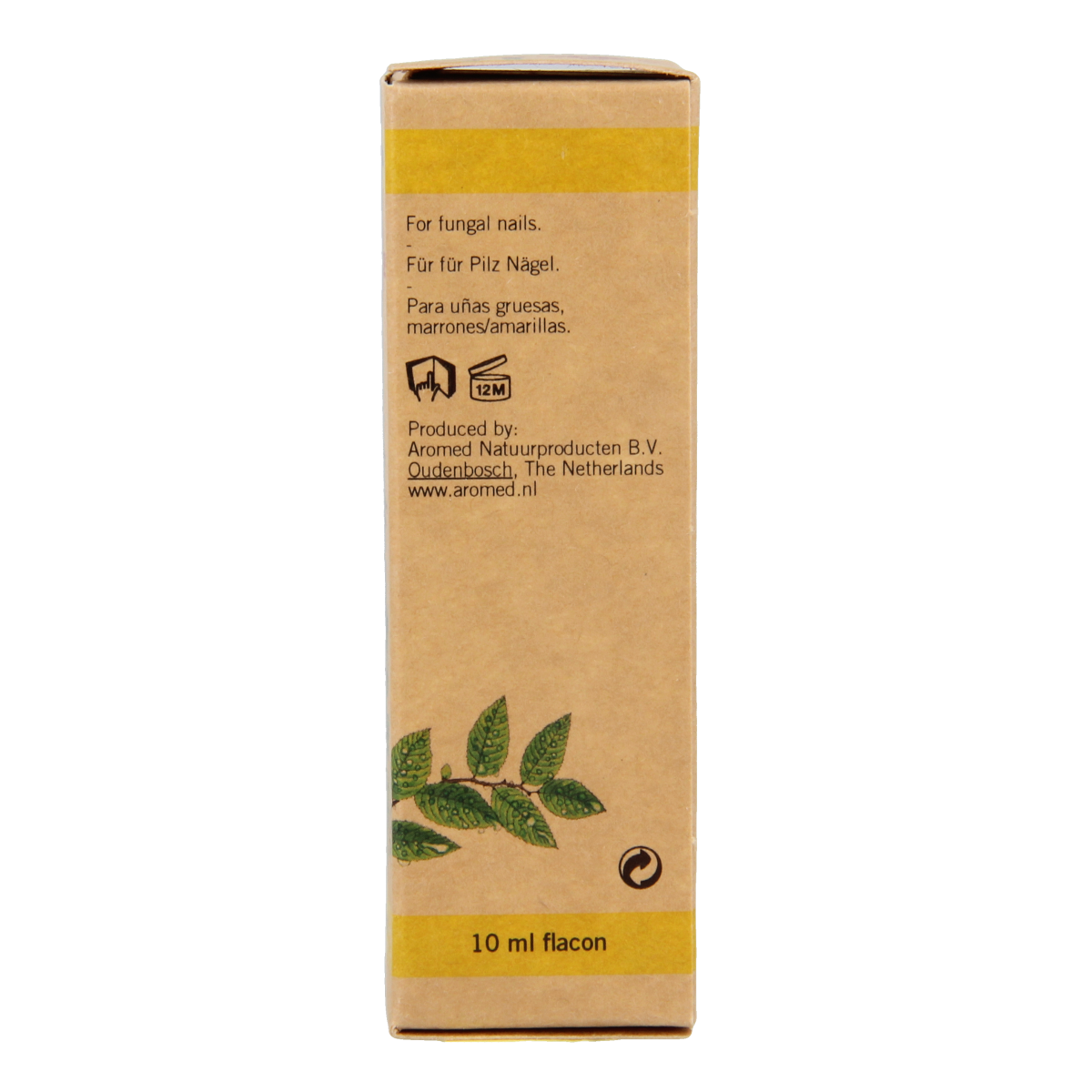 Aromed Ferula kalknagel olie in a 10ml bottle, foot care product for nail fungus, with a dropper cap and label.
