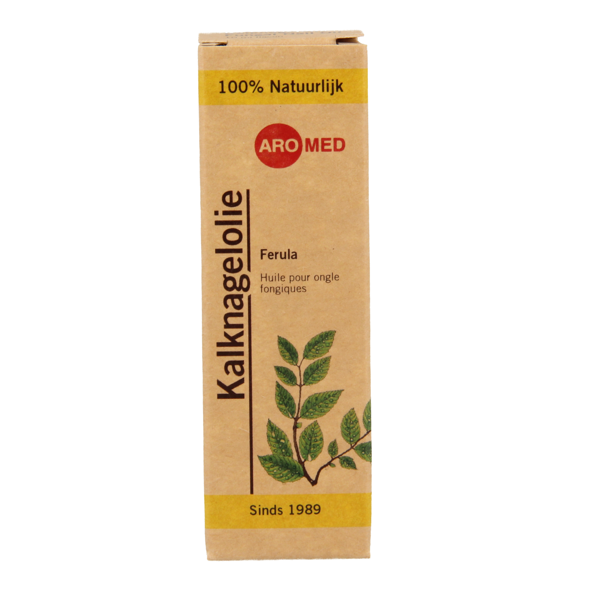 Aromed Ferula kalknagel olie for foot care, 10ml bottle with applicator brush, designed to treat toenail fungal issues.