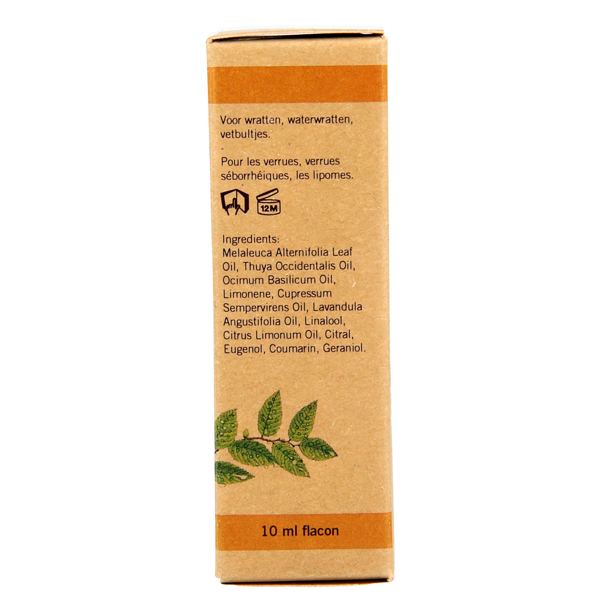 Aromed Thurana Wrattens olie 10ml, natural body care oil with herbal ingredients, in a clear glass bottle with dropper cap.