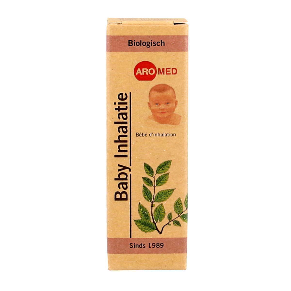 Aromed bio baby inhalation oil bottle, 10ml, with a dropper cap, designed for gentle respiratory relief in infants.