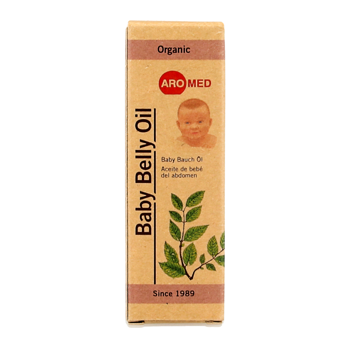 Aromed Baby buikolie 20ml bottle, gentle baby and toddler care oil with natural ingredients, designed for delicate skin.