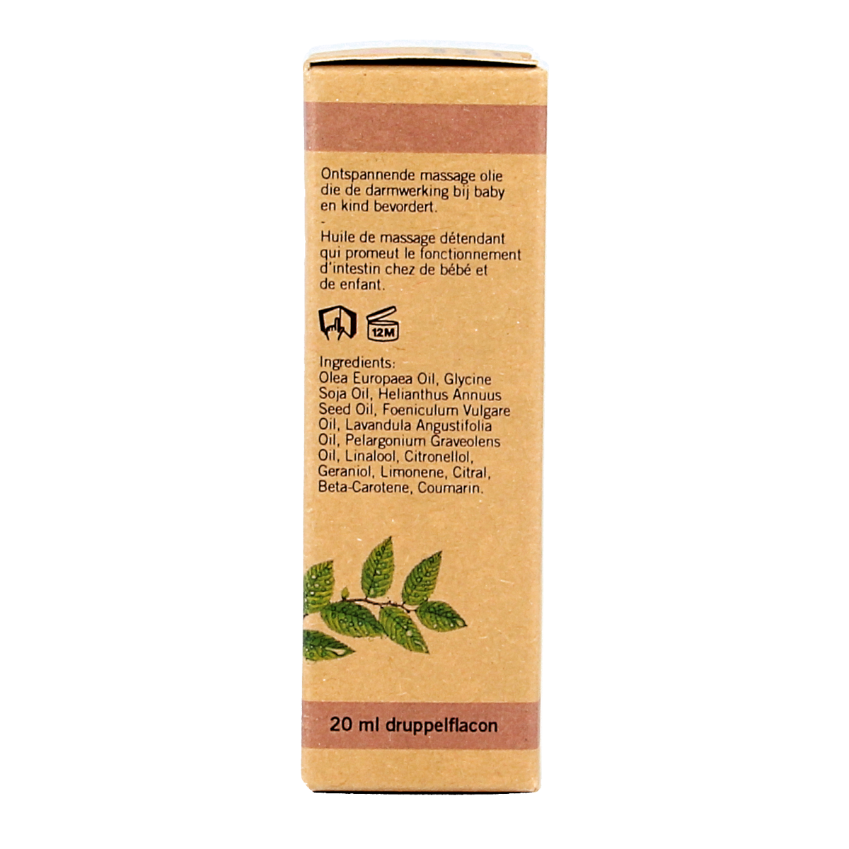 Aromed baby belly oil in a 20ml bottle, gentle baby and toddler skincare product from Aromed, with a white label and dropper cap.