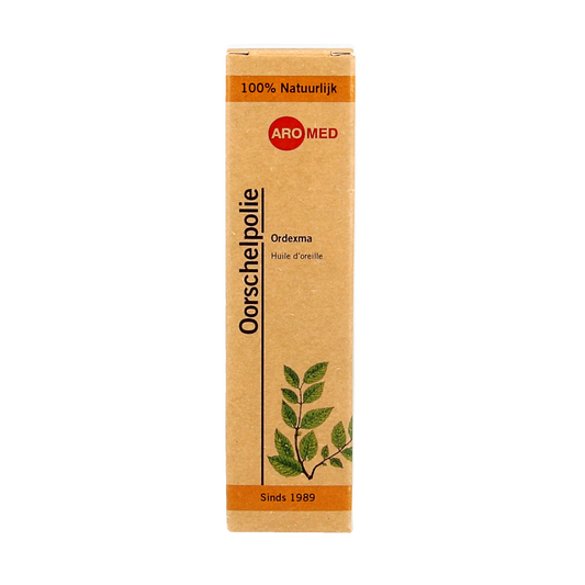 Aromed Ordexma ear care oil bottle with dropper, 10ml, for gentle ear hygiene and soothing ear health.