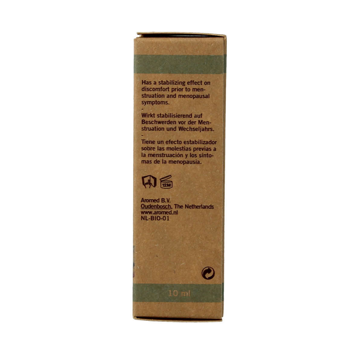 Aromed Lotus Hormoon Roller 10ml for body care, featuring a sleek rollerball applicator and floral-themed packaging.