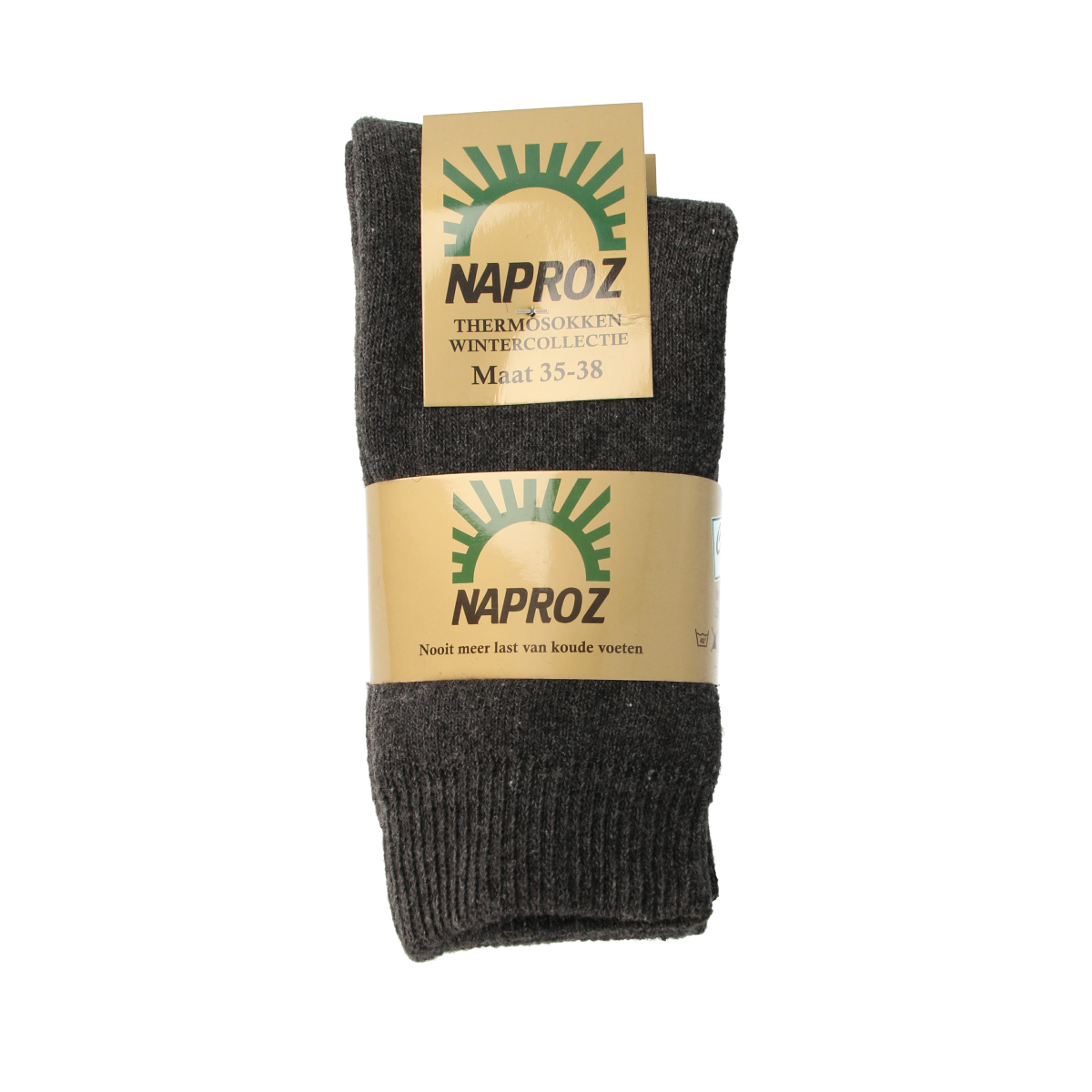 Gray Naproz thermo socks for women, size 35-38, shown in a pack of three, designed for warmth and comfort.
