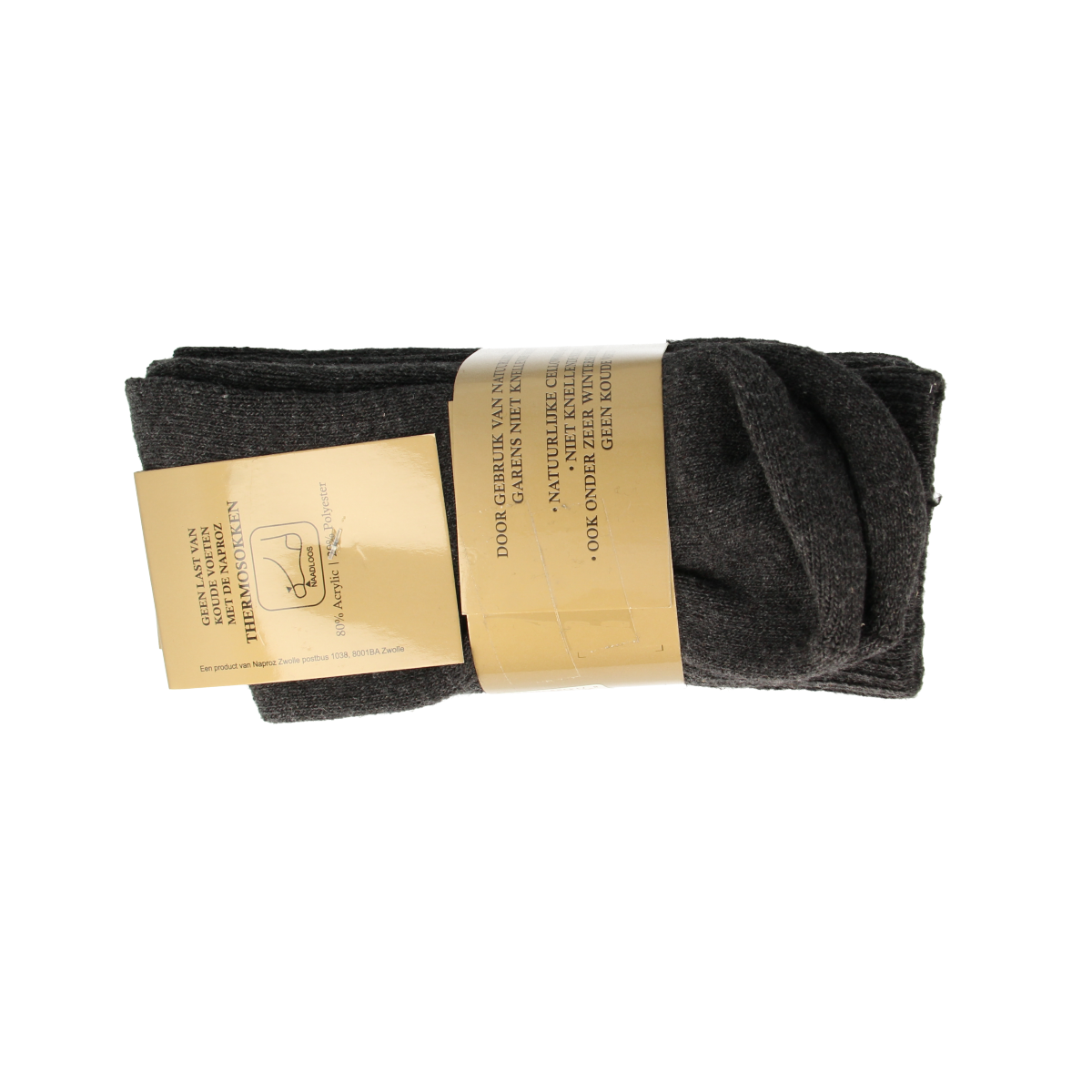 Gray Naproz thermo socks for women, size 35-38, 3-pack, warm and comfortable for cold weather.