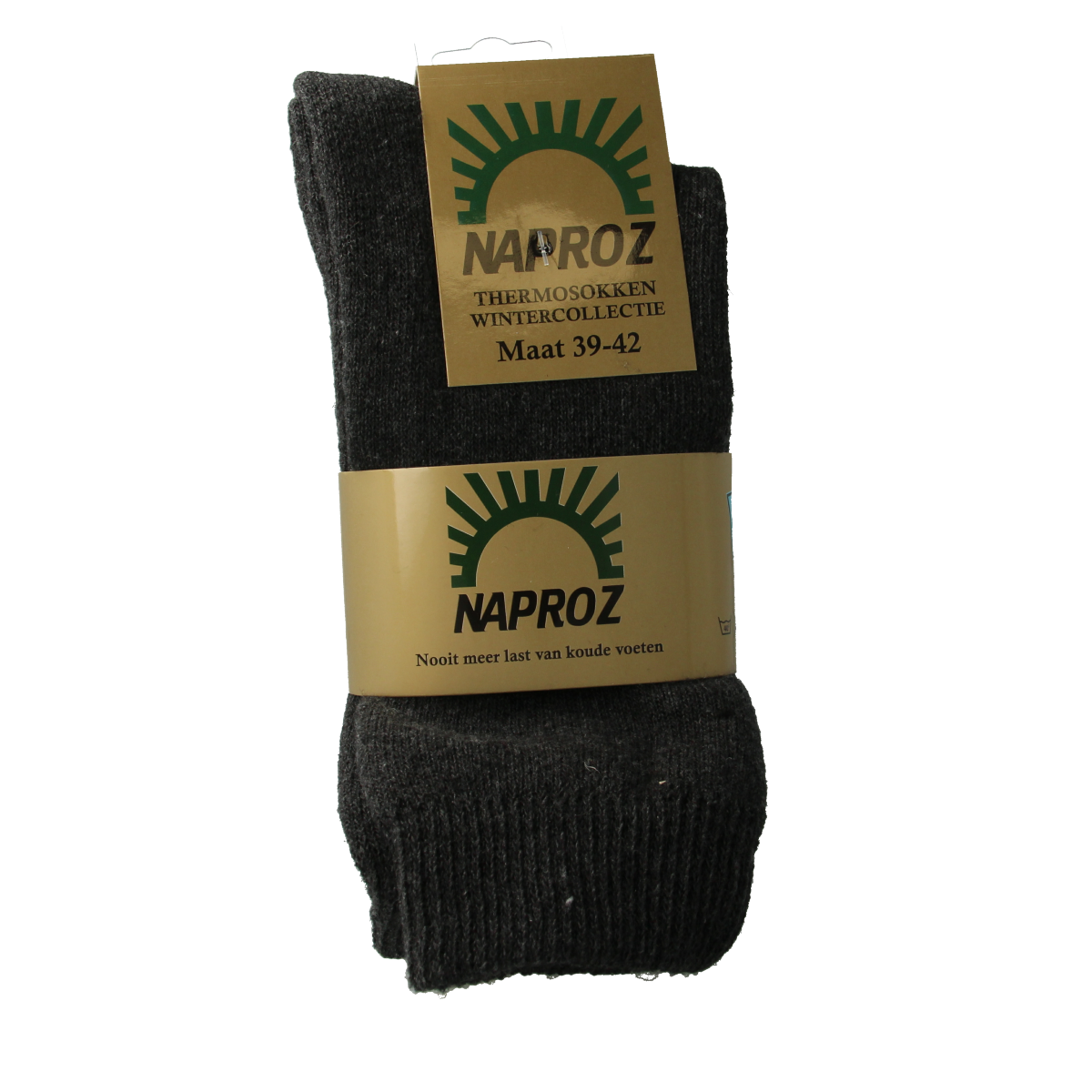 Pair of Naproz gray thermal socks in size 39-42, designed for warmth and comfort, shown in the image.