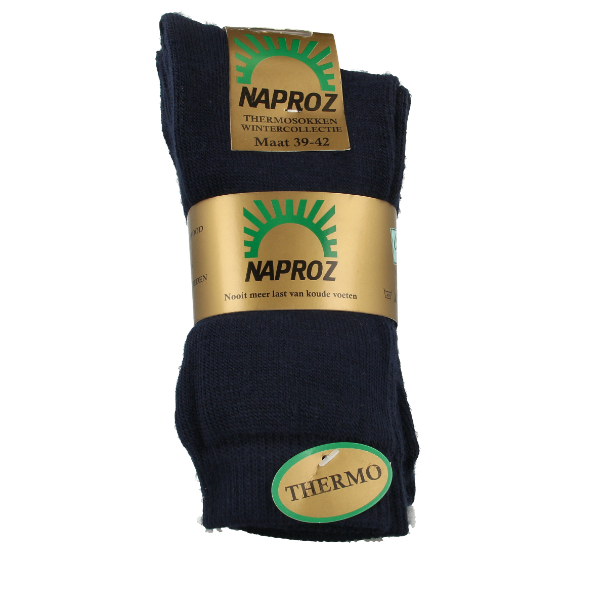 Naproz thermo sokken in blauw, maat 39-42, pair of 3, warm and comfortable socks for cold weather.