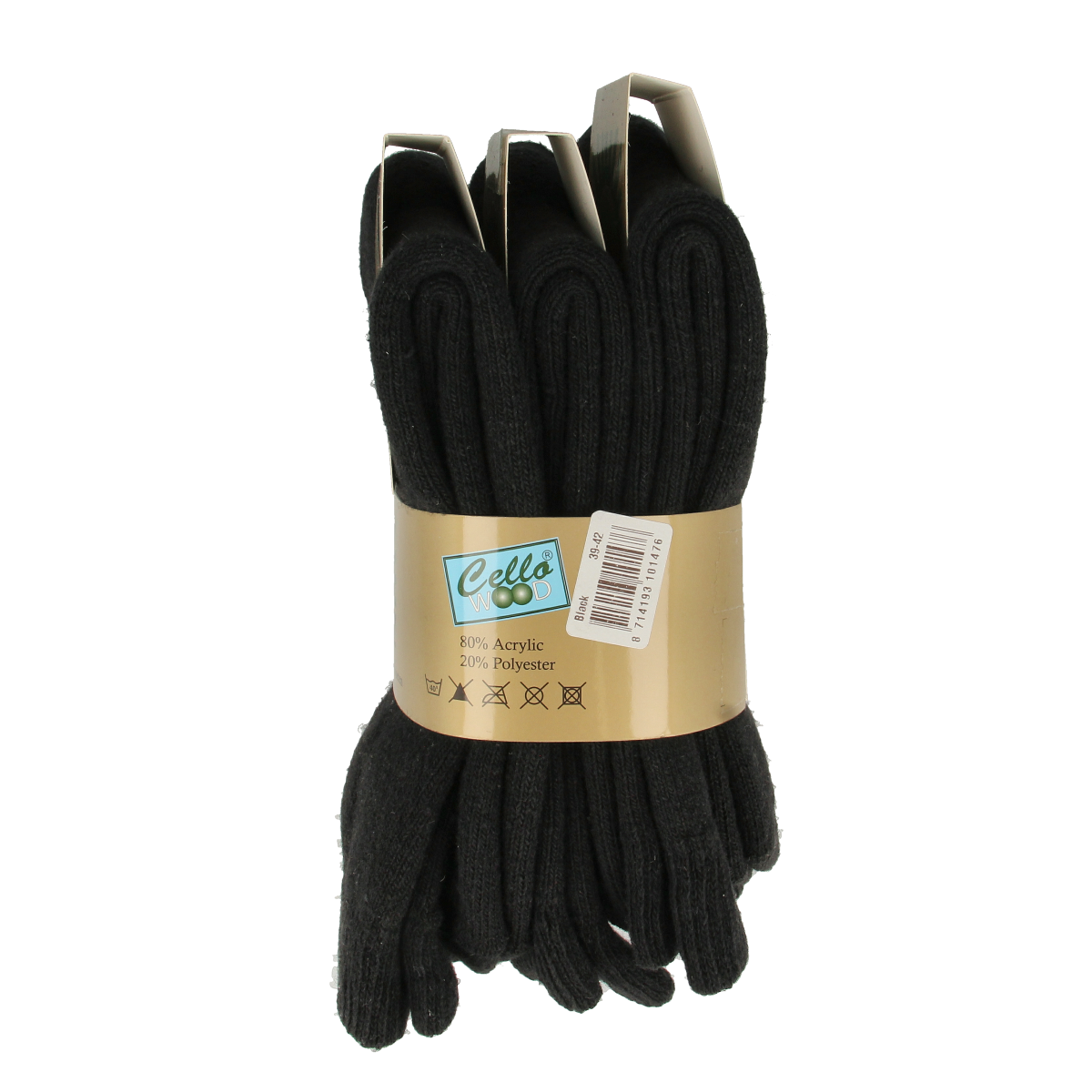 Black Naproz thermo socks in size 39-42, pair of three, designed for warmth and comfort in cold weather.