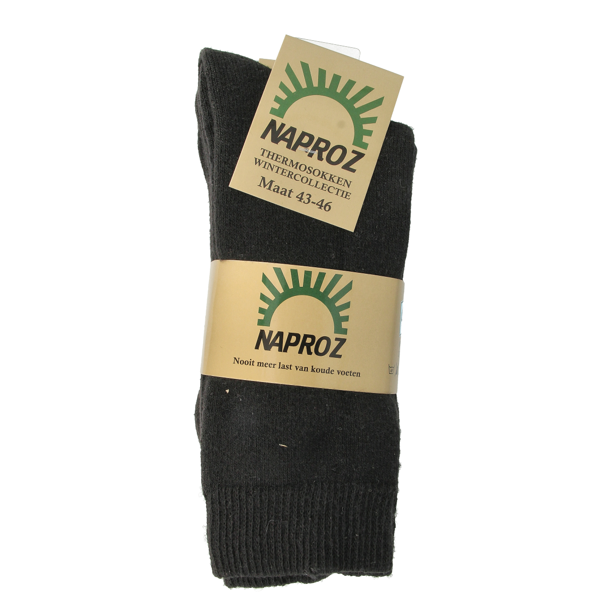 Naproz thermo sokken zwart maat 43-46, 3 paar, warm insulating socks for cold weather, comfortable and durable.