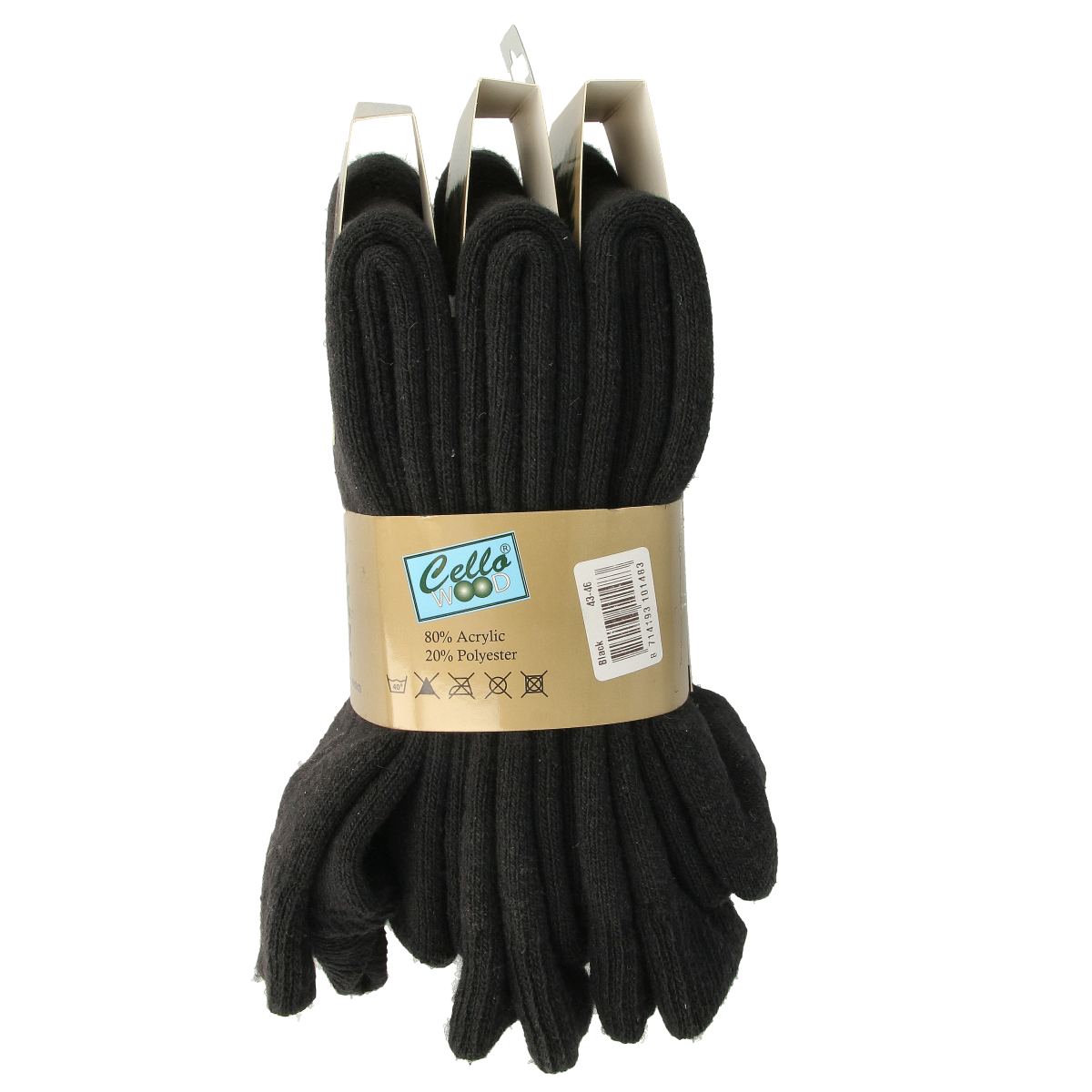 Naproz thermo sokken in zwart, maat 43-46, pair of 3, warm thermal socks for cold weather.