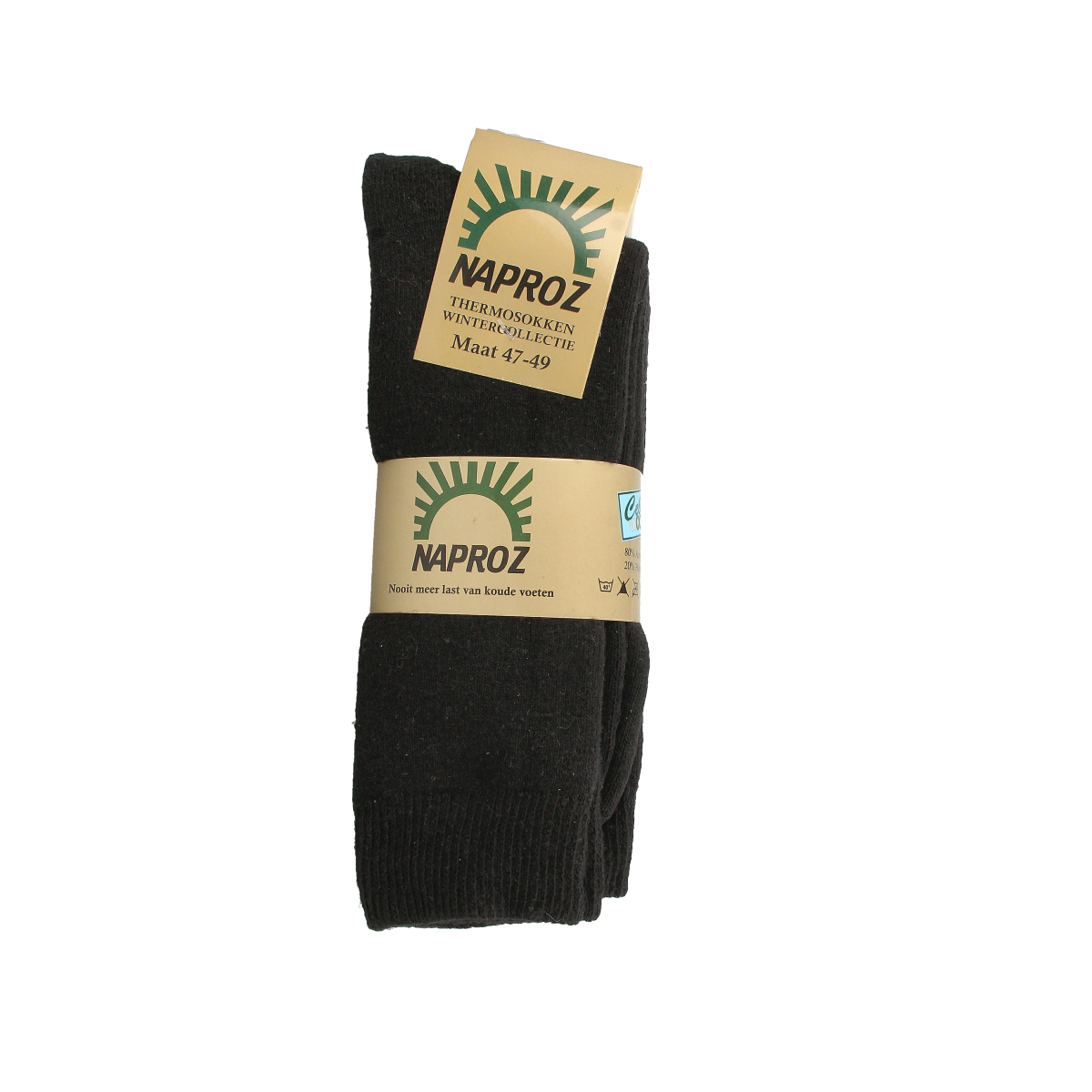 Naproz thermo sokken zwart maat 47-49, pair of 3, warm thermal socks for cold weather, soft and comfortable material.
