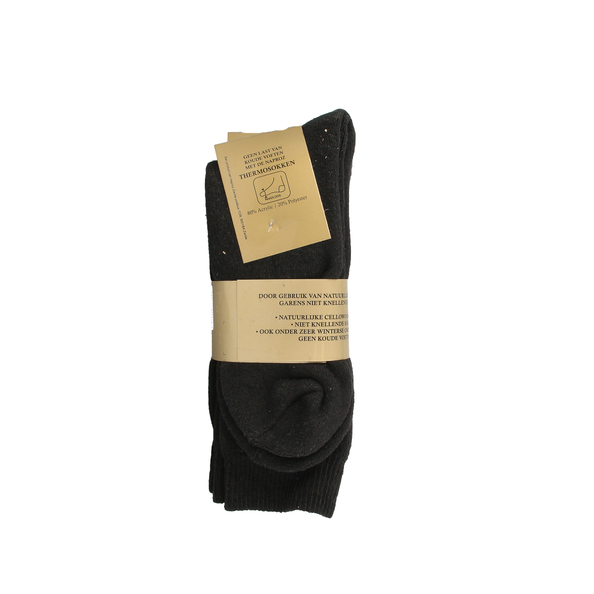 Naproz thermo sokken in zwart, maat 47-49, pair of 3, warm socks for cold weather, soft and comfortable material.