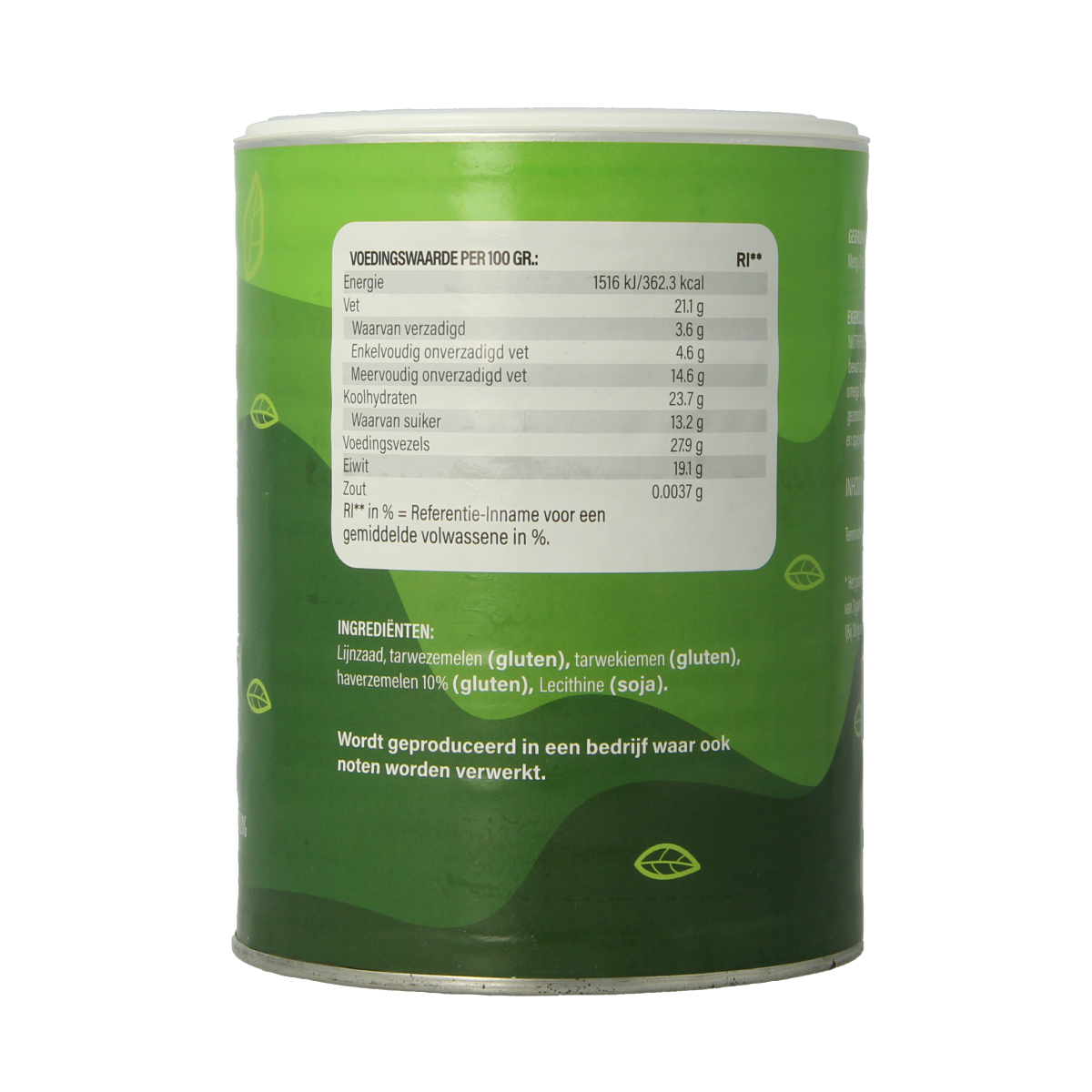 Nutriforce Fiber Fit probiotic fiber and enzyme supplement in 500g container, featuring colorful label and product packaging.