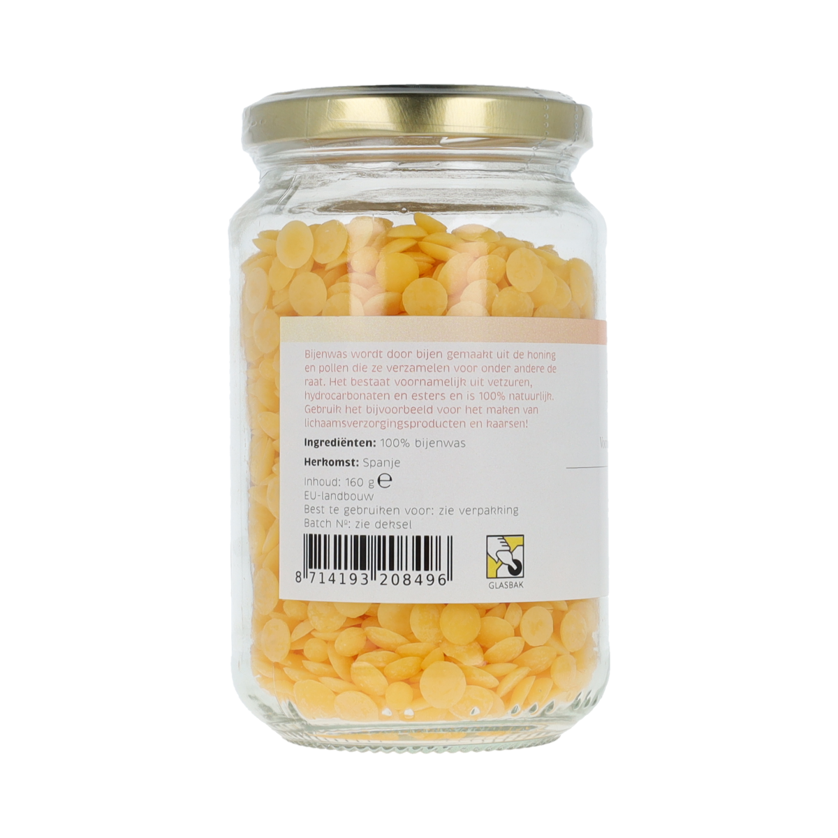 Michel Merlet bijenwas 160g, natural cleaning wax in a clear container, used for polishing and maintenance of surfaces.