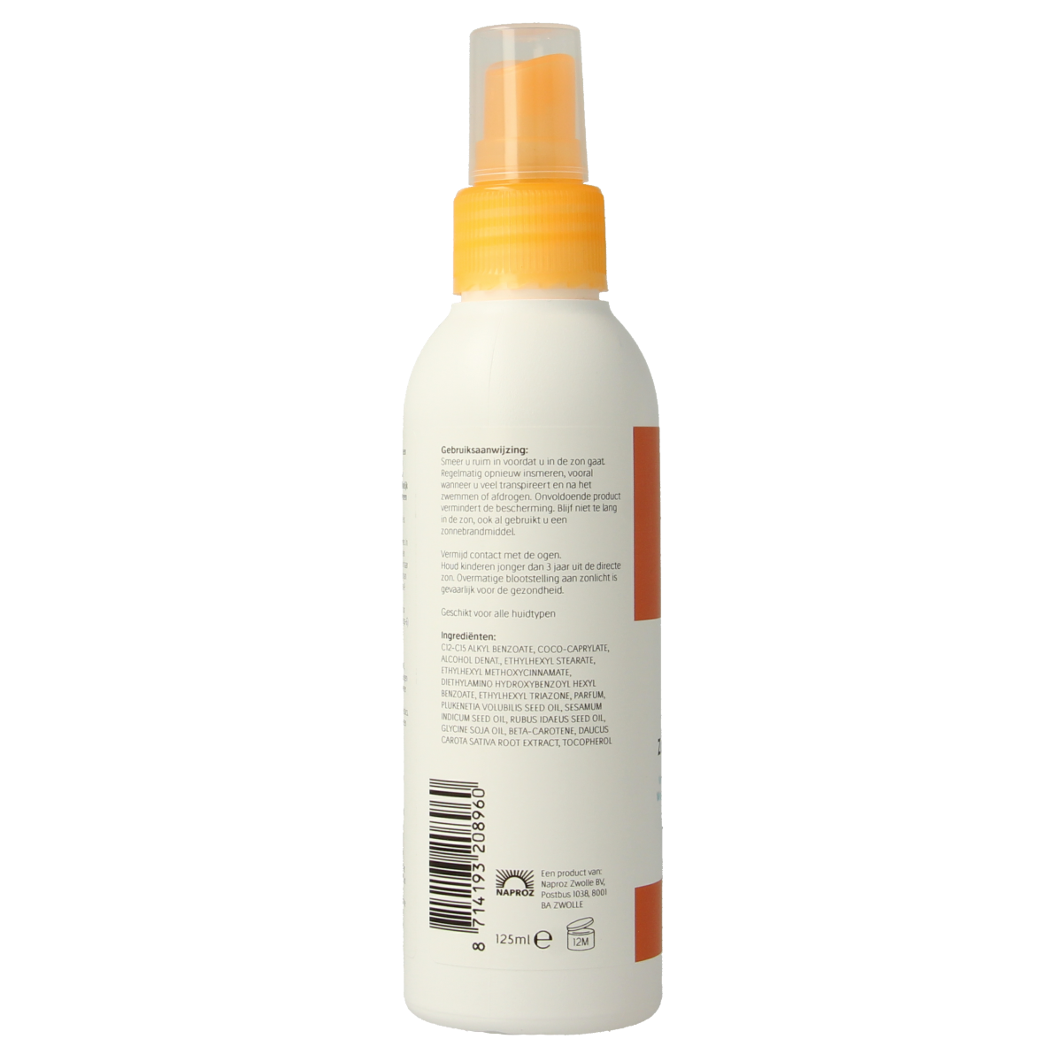 O' Zoleil SPF30 sun protection spray in 125ml bottle, sunscreen for outdoor sun exposure, natural skin protection.