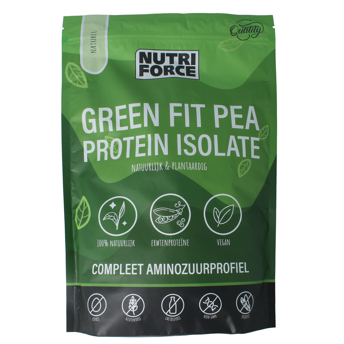 Nutriforce Green Fit pea protein powder in 700g container, sport nutrition supplement with green pea ingredients.