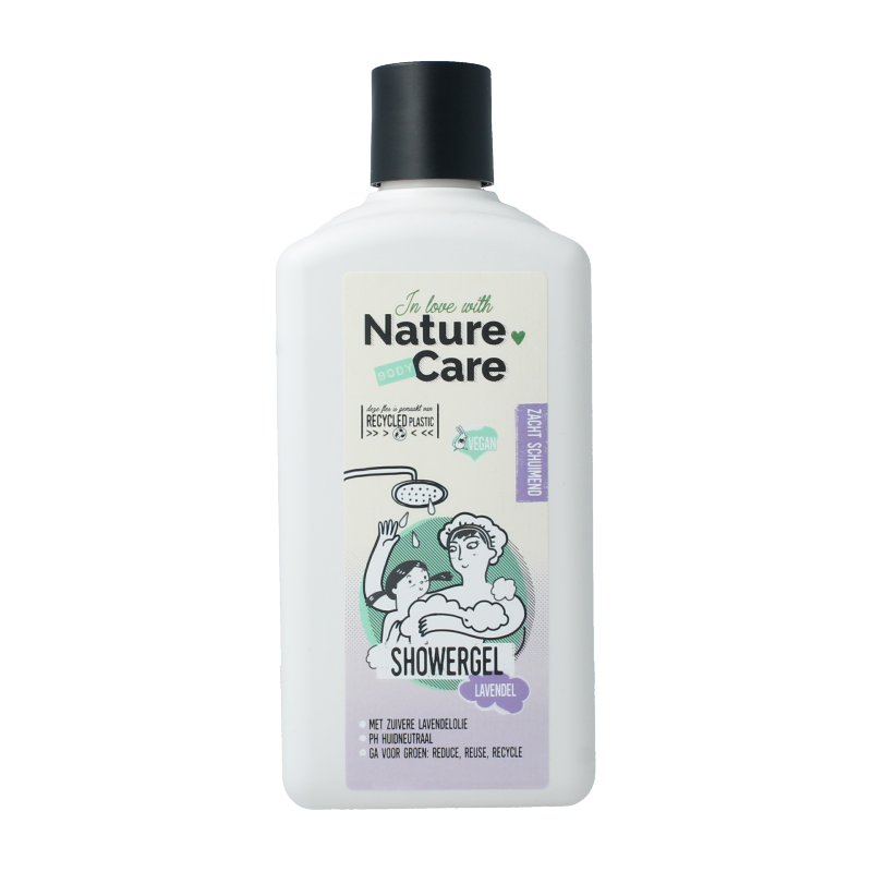 Nature Care Lavender Shower Gel in 500ml bottle, soothing bad en douche with calming lavender scent, natural skincare product