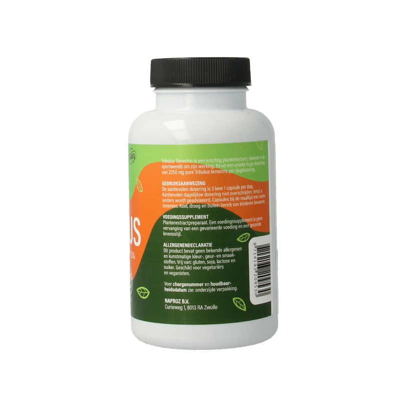Nutriforce Super Tribulus Kruidenpreparaten capsules, showing the 60-capsule bottle with label and product details