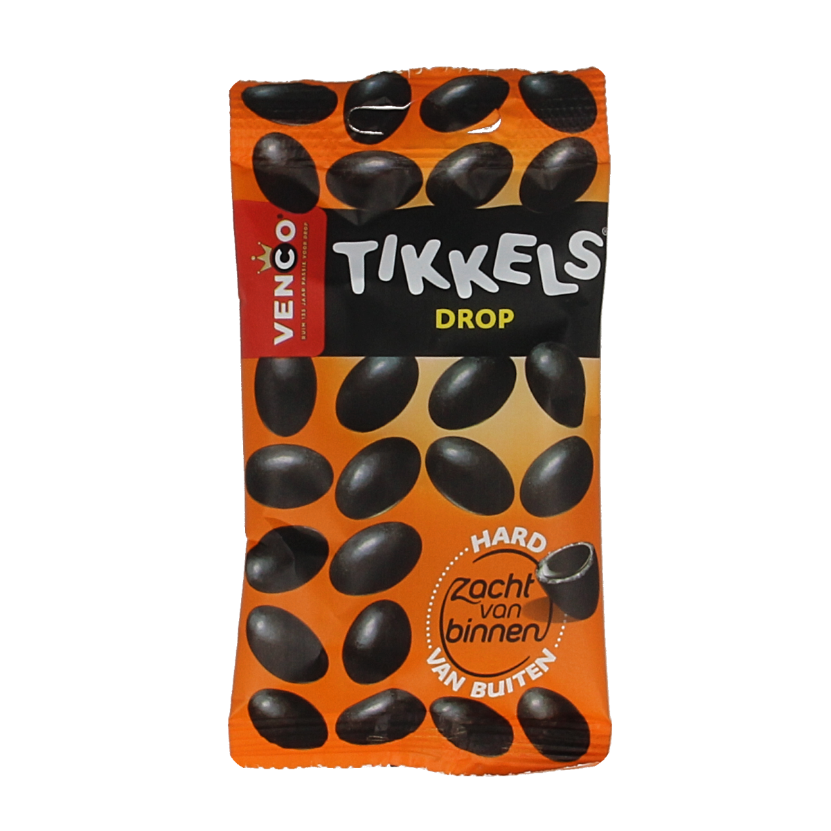 Venco Tikkels drop, 45g, colorful chewy candy from the Venco snoepgoed collection, shown in bright packaging.