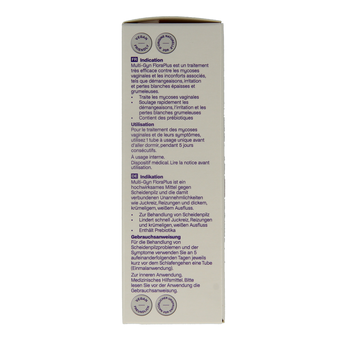 Multi GYN Floraplus intimate hygiene tubes, set of 5, for feminine hygiene and comfort.