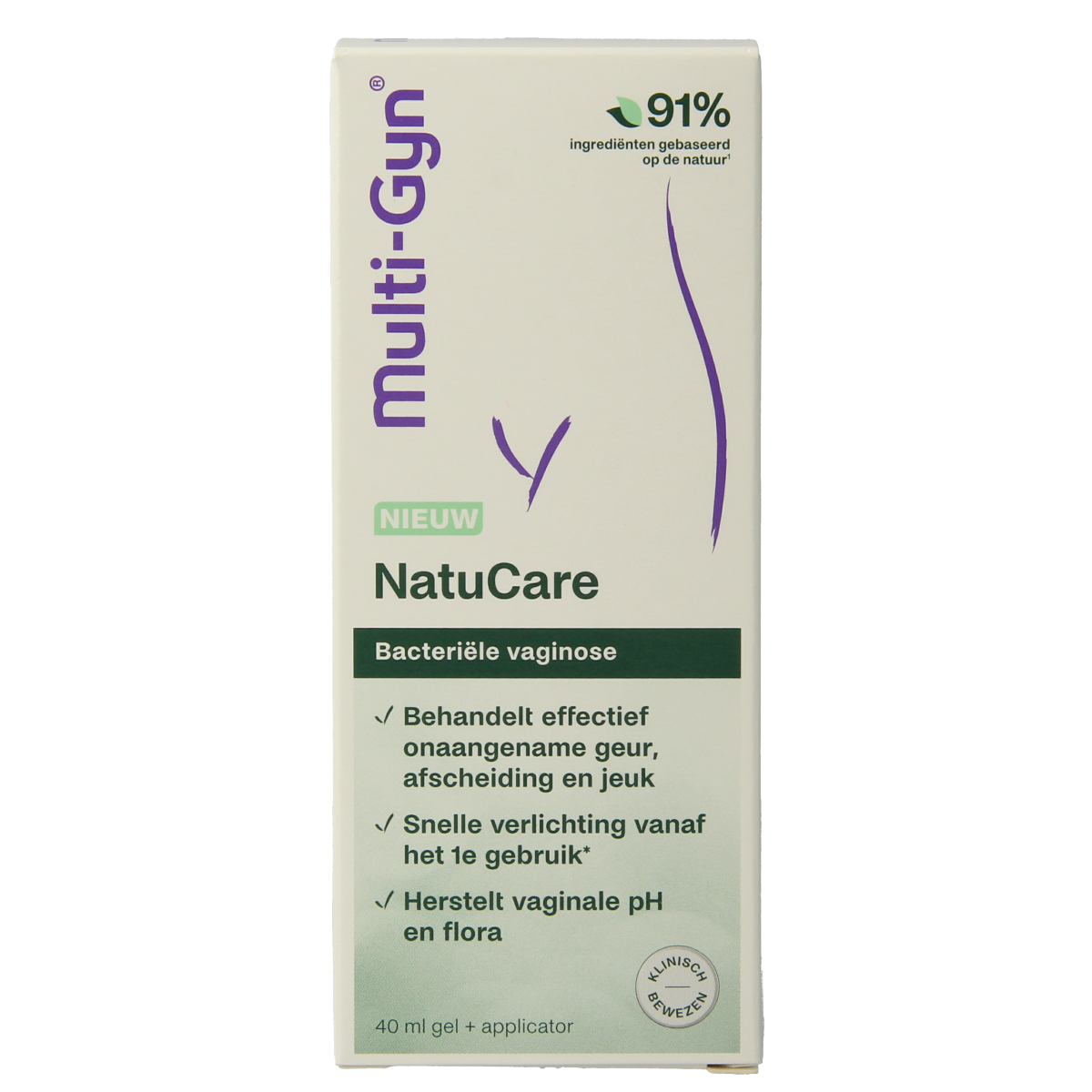 Multi GYN Natucare 40ml makeup product in a sleek bottle with a pump dispenser, designed for skincare and cosmetic use.