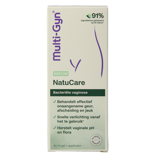 Multi GYN Natucare 40ml makeup product in a sleek bottle with a pump dispenser, designed for skincare and cosmetic use.