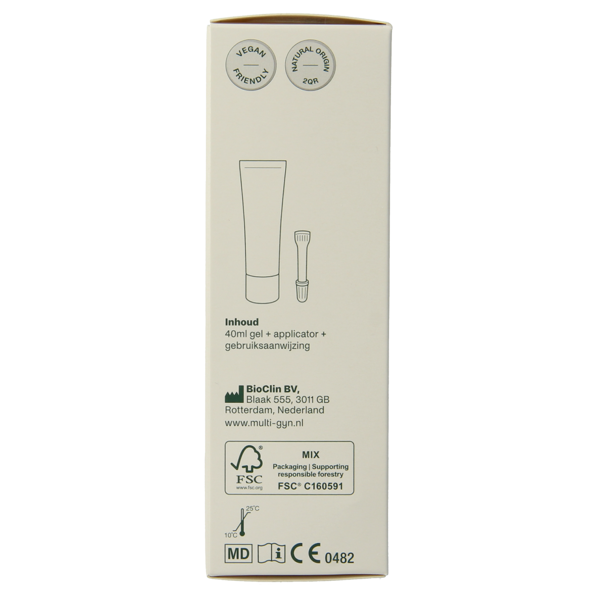 Multi GYN Natucare 40ml make-up product with natural ingredients, featuring a sleek bottle and applicator for easy use