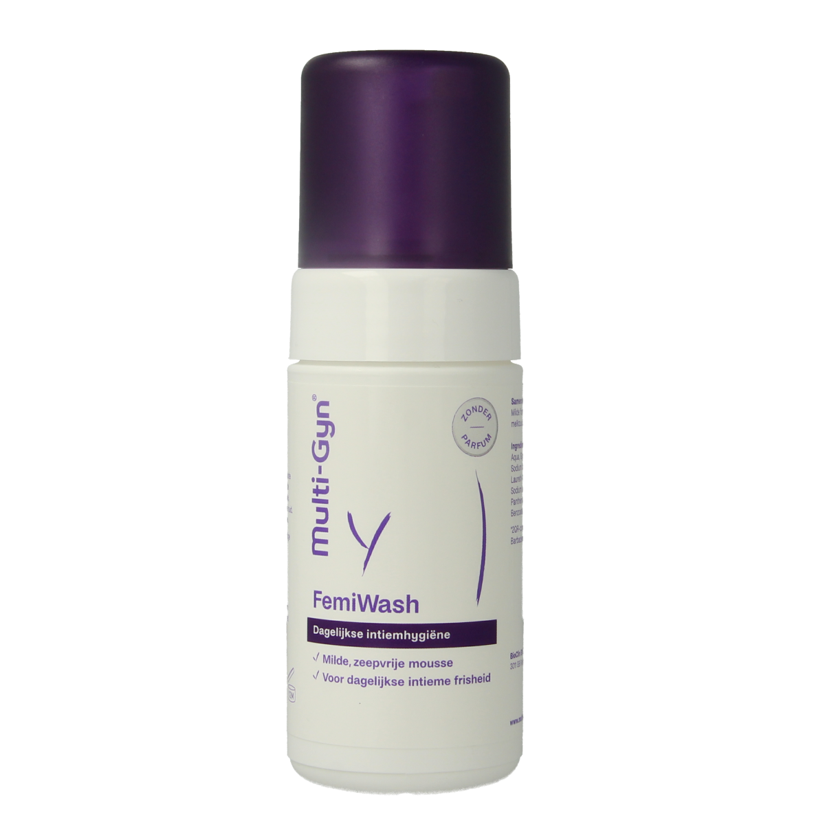 Multi GYN Femwash body care product in 100ml bottle, gentle feminine wash for daily intimate hygiene.